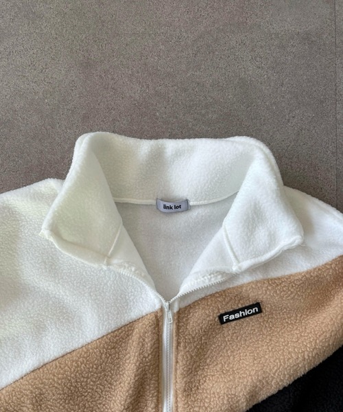 link lot(リンクロット)の「ボアフリースカラーブロック切り替えジャケット(ブルゾン・メンズ・ベージュ/ブルー・M)」の18枚目の写真