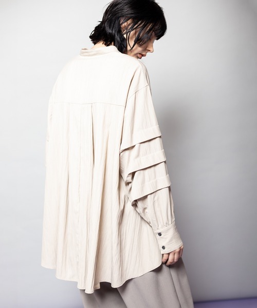 OSMOSIS（オズモーシス）の「タックスリーブブラウス（シャツ/ブラウス・レディース・ライトベージュ/チャコール/ピンク・ONE SIZE）」の16枚目の写真