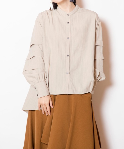 OSMOSIS（オズモーシス）の「タックスリーブブラウス（シャツ/ブラウス・レディース・ライトベージュ/チャコール/ピンク・ONE SIZE）」の18枚目の写真