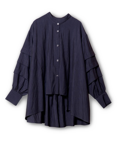 OSMOSIS（オズモーシス）の「タックスリーブブラウス（シャツ/ブラウス・レディース・ライトベージュ/チャコール/ピンク・ONE SIZE）」の4枚目の写真