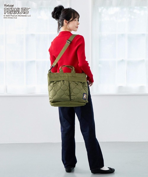 ROOTOTE（ルートート）の「【PEANUTSコミック誕生75周年記念商品】ルートート / IP.A4アーキャトルワイド.パフ..Peanuts-0R（ショルダーバッグ・レディース・ブラック/カーキ・FREE）」の10枚目の写真