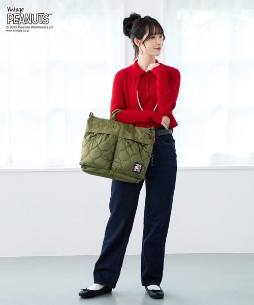ROOTOTE（ルートート）の「【PEANUTSコミック誕生75周年記念商品】ルートート / IP.A4アーキャトルワイド.パフ..Peanuts-0R（ショルダーバッグ・レディース・ブラック/カーキ・FREE）」の13枚目の写真