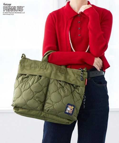 ROOTOTE（ルートート）の「【PEANUTSコミック誕生75周年記念商品】ルートート / IP.A4アーキャトルワイド.パフ..Peanuts-0R（ショルダーバッグ・レディース・ブラック/カーキ・FREE）」の14枚目の写真