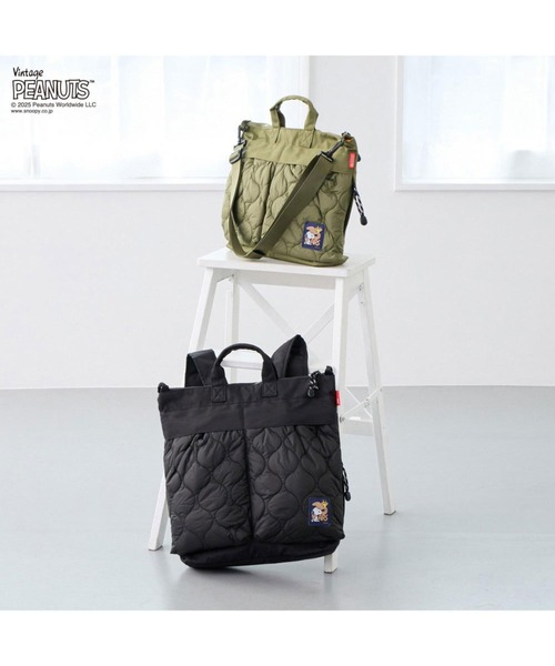 ROOTOTE（ルートート）の「【PEANUTSコミック誕生75周年記念商品】ルートート / IP.A4アーキャトルワイド.パフ..Peanuts-0R（ショルダーバッグ・レディース・ブラック/カーキ・FREE）」の16枚目の写真