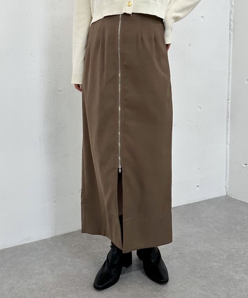archives（アルシーヴ）の「Ｆｚｉｐロングタイトスカート（スカート・レディース・モカ/ブラック/グレー・MEDIUM）」の4枚目の写真