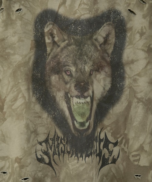 WOLFY DAMAGE TIE DYE スウェット