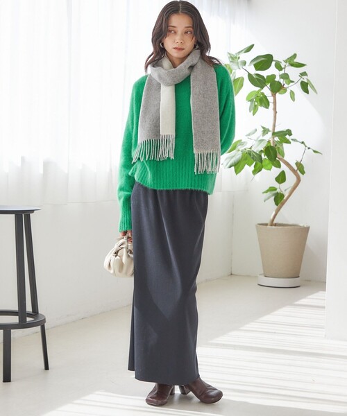 SHIPS（シップス）の「カシミヤ リバーシブル マフラー（マフラー・レディース・オフホワイト/ダークグレー/ライトグレー/ベージュ系/ピンク/ライトブルー・ONE SIZE）」の22枚目の写真