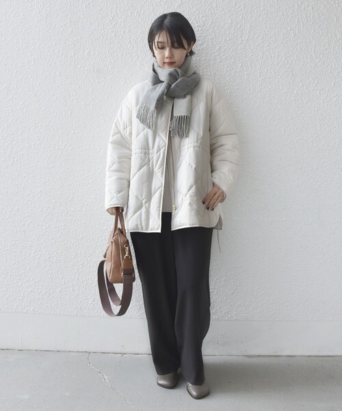 SHIPS（シップス）の「カシミヤ リバーシブル マフラー（マフラー・レディース・オフホワイト/ダークグレー/ライトグレー/ベージュ系/ピンク/ライトブルー・ONE SIZE）」の14枚目の写真