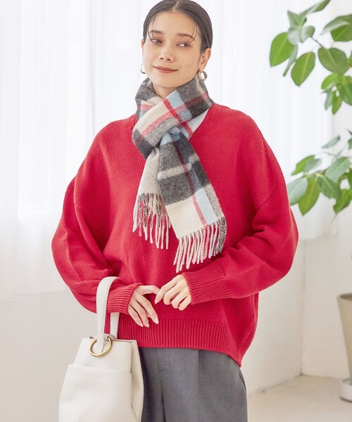 SHIPS（シップス）の「カシミヤ リバーシブル マフラー（マフラー・レディース・オフホワイト/ダークグレー/ライトグレー/ベージュ系/ピンク/ライトブルー・ONE SIZE）」の13枚目の写真