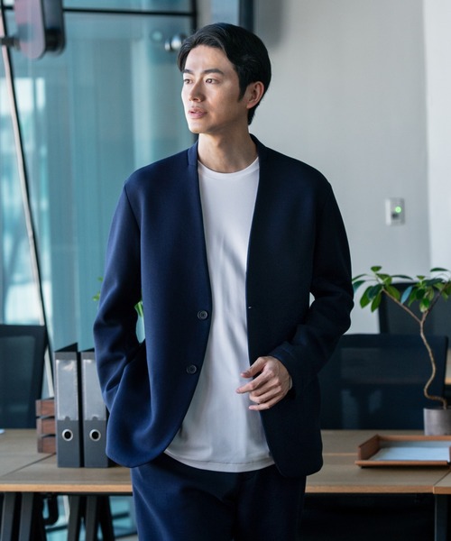 テックスウェット カラーレスジャケット（ノーカラージャケット