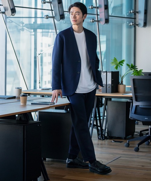 テックスウェット カラーレスジャケット（ノーカラージャケット