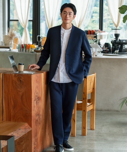 テックスウェット カラーレスジャケット（ノーカラージャケット