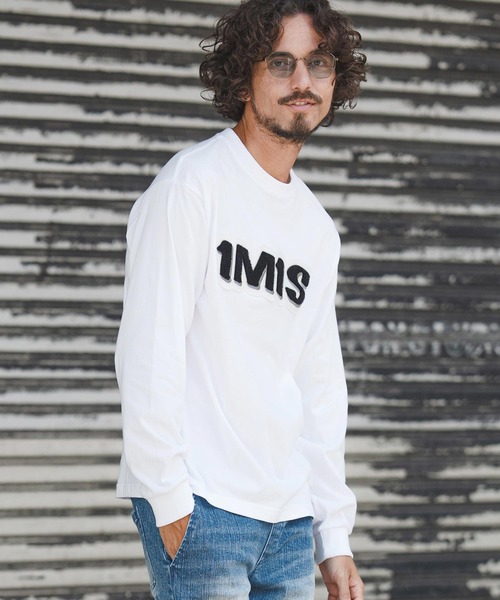 1minute 1second（ワンミニットワンセカンド）の「mlt5442-1M1S chenille embroidered patch long sleeve cut&sewn ロングスリーブカットソー(1M25F360)（Tシャツ/カットソー・メンズ・ホワイト/チャコール/ブラック・XL/L/M/S）」の5枚目の写真