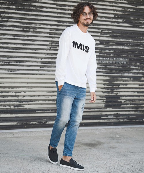 1minute 1second（ワンミニットワンセカンド）の「mlt5442-1M1S chenille embroidered patch long sleeve cut&sewn ロングスリーブカットソー(1M25F360)（Tシャツ/カットソー・メンズ・ホワイト/チャコール/ブラック・XL/L/M/S）」の7枚目の写真