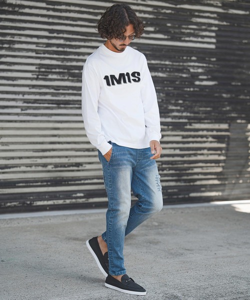 1minute 1second（ワンミニットワンセカンド）の「mlt5442-1M1S chenille embroidered patch long sleeve cut&sewn ロングスリーブカットソー(1M25F360)（Tシャツ/カットソー・メンズ・ホワイト/チャコール/ブラック・XL/L/M/S）」の11枚目の写真