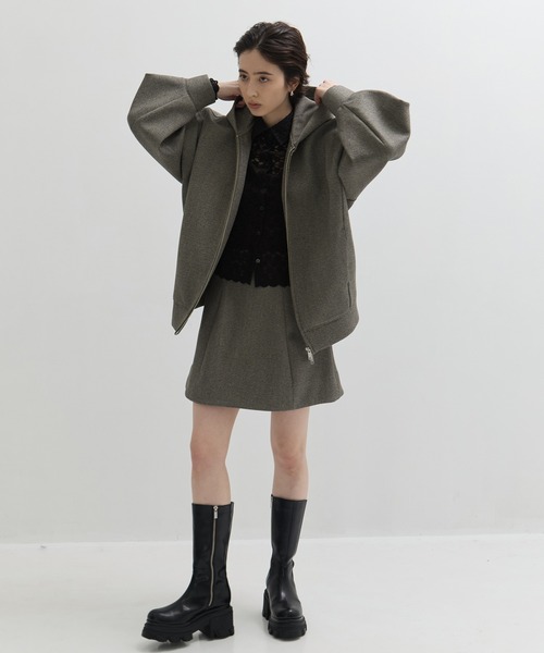 CLANEクラネCONSTRUCTIVEミニスカート CLANE - ミニスカート - CONSTRUCTIVE MINI SKIRT (BEIGE) | ADDICT