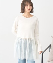 earth music&ecology | 【吸湿発熱】あったかフェミニンインナー（チュールヘム）(Tシャツ/カットソー)