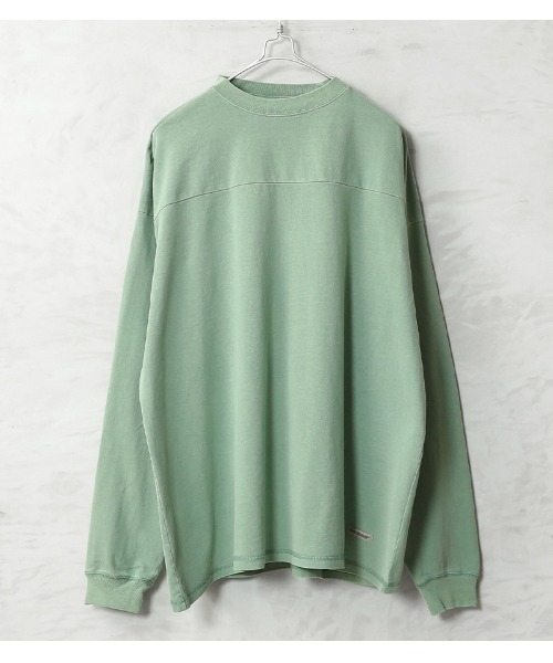 WAIPER.inc(ワイパーインク)の「Goodwear グッドウェア 2W7-65205 USAコットン ガーメントダイ L/S FOOTBALL Tシャツ SUPER BIG(Tシャツ/カットソー・メンズ・イエロー/グリーン系その他/ブルー系その他/チャコールグレー/ピンク系その他・S/M/L/XL)」の2枚目の写真