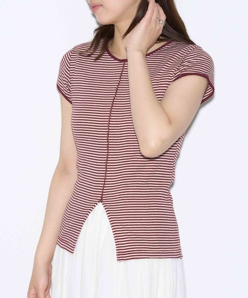 MILLER（ミラー）の「【Robert P. Miller】パネルリブ スリットTシャツ S/S RM261-2263（Tシャツ/カットソー・レディース・ブルー/アイボリー/ブラック/イエロー/ネイビー/レッド/ライトグレー/ブラウン/グリーン/その他5/その他3/その他2/レッド系その他2/その他4/その他6/マルチ・FREE）」の14枚目の写真