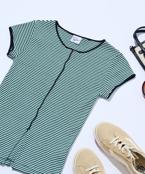 MILLER（ミラー）の「【Robert P. Miller】パネルリブ スリットTシャツ S/S RM261-2263（Tシャツ/カットソー・レディース・ブルー/アイボリー/ブラック/イエロー/ネイビー/レッド/ライトグレー/ブラウン/グリーン/その他5/その他3/その他2/レッド系その他2/その他4/その他6/マルチ・FREE）」の20枚目の写真
