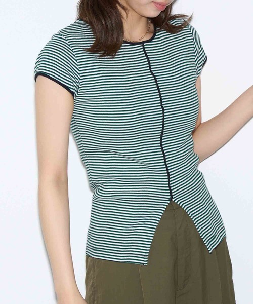 MILLER（ミラー）の「【Robert P. Miller】パネルリブ スリットTシャツ S/S RM261-2263（Tシャツ/カットソー・レディース・ブルー/アイボリー/ブラック/イエロー/ネイビー/レッド/ライトグレー/ブラウン/グリーン/その他5/その他3/その他2/レッド系その他2/その他4/その他6/マルチ・FREE）」の22枚目の写真