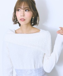 marun（マルン）の「＜大きいサイズ＞シャギー調オフショルダーニットソー marun（ニット/セーター）」
