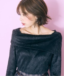 marun（マルン）の「＜大きいサイズ＞シャギー調オフショルダーニットソー marun（ニット/セーター）」