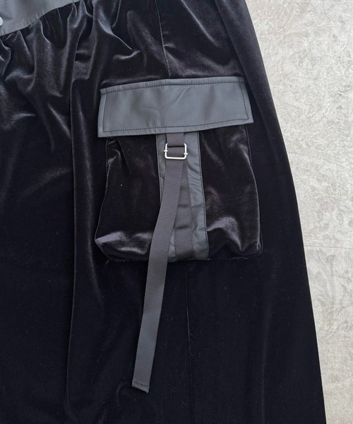 LHELBIE（レルビエ）の「ベロア×合皮ワークスカート（スカート・レディース・ブラウン/ブラック・M）」の14枚目の写真