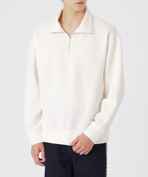 LOVELESS(ラブレス)の「ハーフジップトップス(Tシャツ/カットソー・メンズ・オフホワイト/ブラック・M/L)」の4枚目の写真