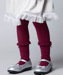 BeBe | ケーブル編みレギンス+フリルクルーソックスセット(80~140cm)(レギンス/スパッツ)
