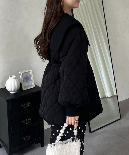 prose verse（プロズヴェール）の「ビッグカラーキルティングペプラムブルゾン（ブルゾン・レディース・ブラック・MEDIUM/LARGE）」の12枚目の写真