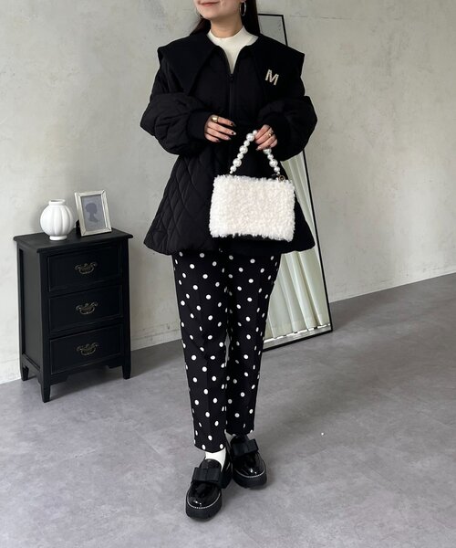 prose verse（プロズヴェール）の「ビッグカラーキルティングペプラムブルゾン（ブルゾン・レディース・ブラック・MEDIUM/LARGE）」の14枚目の写真