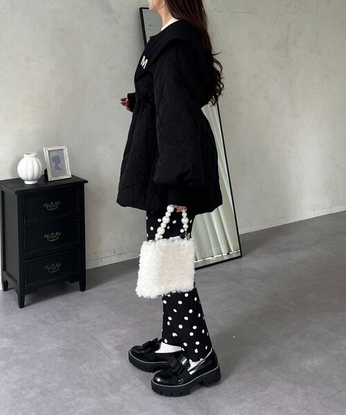 prose verse（プロズヴェール）の「ビッグカラーキルティングペプラムブルゾン（ブルゾン・レディース・ブラック・MEDIUM/LARGE）」の17枚目の写真