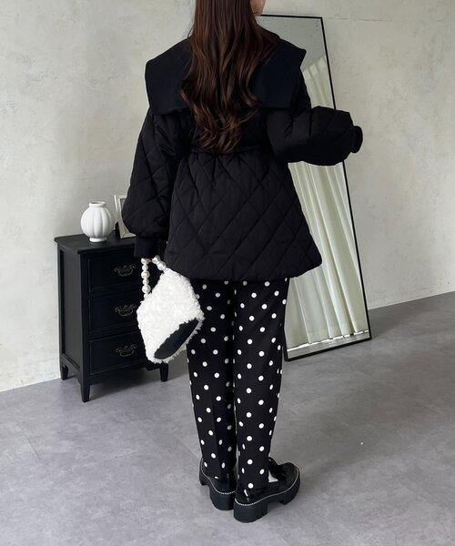 prose verse（プロズヴェール）の「ビッグカラーキルティングペプラムブルゾン（ブルゾン・レディース・ブラック・MEDIUM/LARGE）」の6枚目の写真