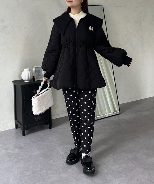 prose verse（プロズヴェール）の「ビッグカラーキルティングペプラムブルゾン（ブルゾン・レディース・ブラック・MEDIUM/LARGE）」の8枚目の写真