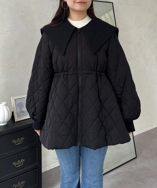 prose verse（プロズヴェール）の「ビッグカラーキルティングペプラムブルゾン（ブルゾン・レディース・ブラック・MEDIUM/LARGE）」の9枚目の写真