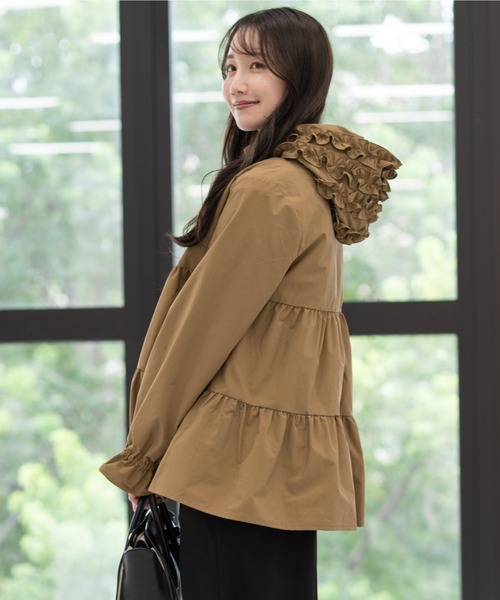 セール】ティアードフレアシャカシャカパーカー（パーカー）｜Neige