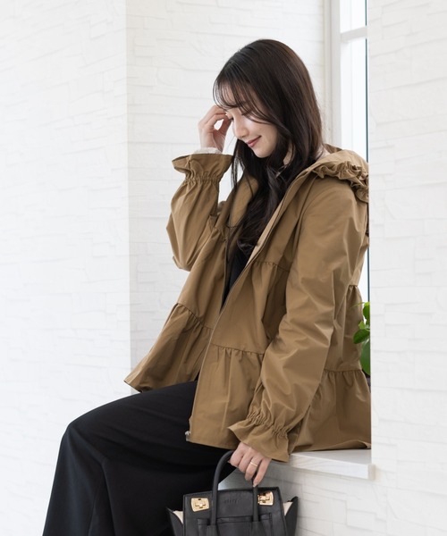 セール】ティアードフレアシャカシャカパーカー（パーカー）｜Neige