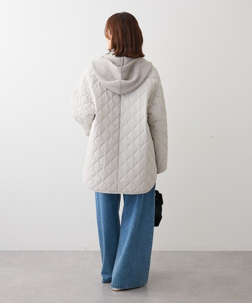 Green　Parks（グリーンパークス）の「2WAYニットフードキルティングブルゾン（ブルゾン・レディース・チャコールグレー/カーキ/ライトグレー・FREE）」の12枚目の写真