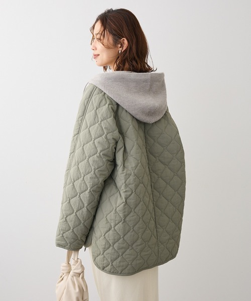 Green　Parks（グリーンパークス）の「2WAYニットフードキルティングブルゾン（ブルゾン・レディース・チャコールグレー/カーキ/ライトグレー・FREE）」の21枚目の写真