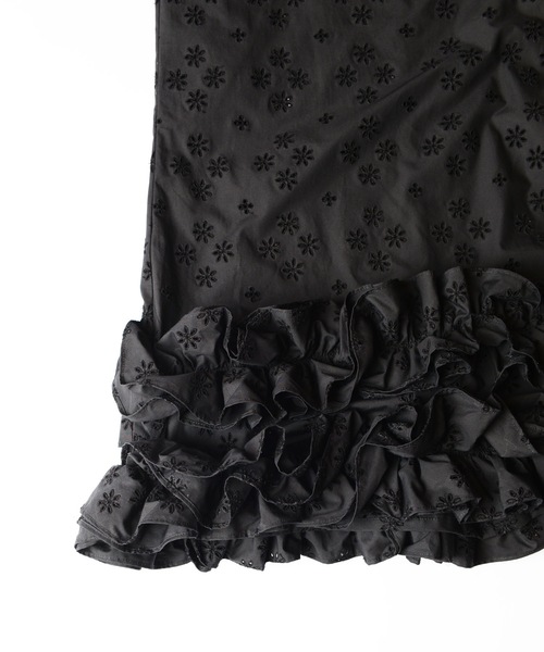 HOLIDAY（ホリデイ）の「LACE RUFFLE STRAP DRESS レースラッフルストラップドレス（ワンピース・レディース・ホワイト/ブラック・ONE SIZE）」の8枚目の写真