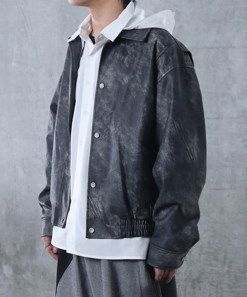 Confirm（コンファーム）の「AW モノトーンフォグ PUレザーブルゾン 【Confirm】（ブルゾン・メンズ・ブラック・M/L）」の7枚目の写真