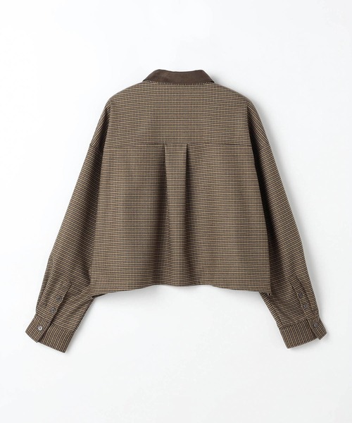 NICOLE CLUB（ニコル　クラブ）の「クロップドチェックシャツ（シャツ/ブラウス・レディース・チャコール/グレー/ベージュ・MEDIUM）」の15枚目の写真