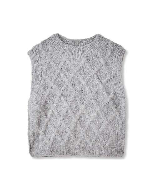 LA MARINE FRANCAISE（マリン フランセーズ）の「【PERU KNIT】SURIアルパカ柄編みベスト（ニット/セーター・レディース・ベージュ/グレー・FREE）」の6枚目の写真