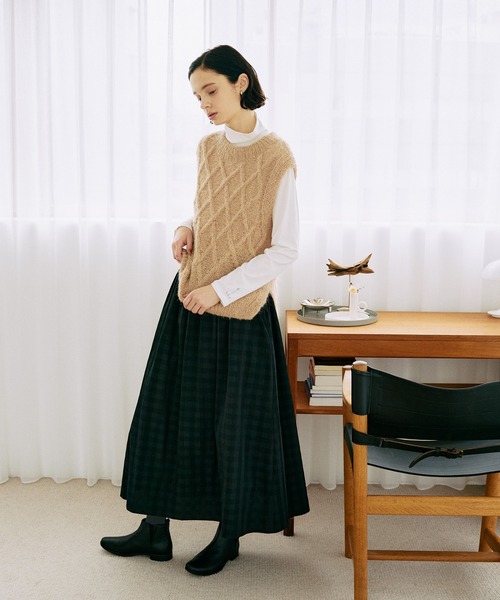 LA MARINE FRANCAISE（マリン フランセーズ）の「【PERU KNIT】SURIアルパカ柄編みベスト（ニット/セーター・レディース・ベージュ/グレー・FREE）」の12枚目の写真