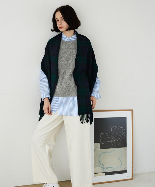 LA MARINE FRANCAISE（マリン フランセーズ）の「【PERU KNIT】SURIアルパカ柄編みベスト（ニット/セーター・レディース・ベージュ/グレー・FREE）」の3枚目の写真