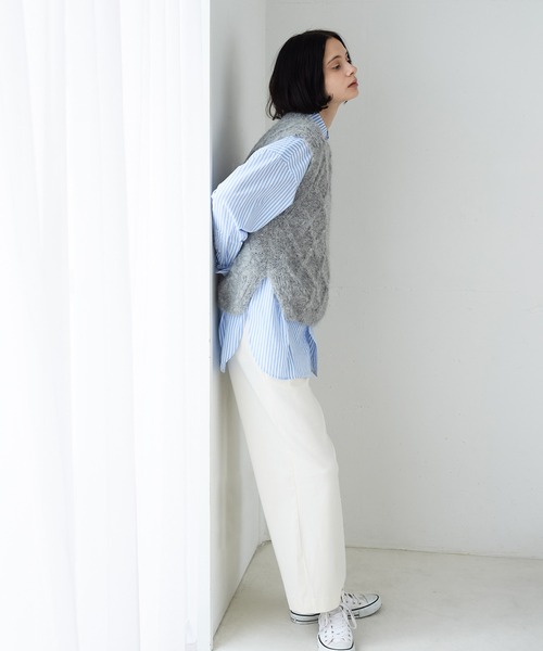 LA MARINE FRANCAISE（マリン フランセーズ）の「【PERU KNIT】SURIアルパカ柄編みベスト（ニット/セーター・レディース・ベージュ/グレー・FREE）」の5枚目の写真