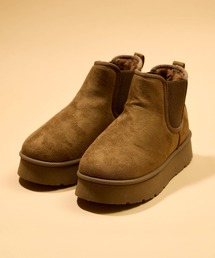 MEI（メイ）の「【 MEI / メイ 】レディースフェイクスウェード厚底サイドゴアブーツ★アクリルチャーム付き★（ブーツ）」