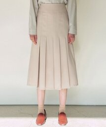 HIGHWAIST PLEATS SKIRT_PINK BEIGE