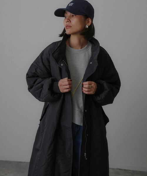 セール】キルティング切替 ロングコート（ダウンジャケット/コート